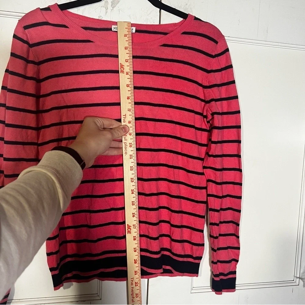 J. Crew Striped Sweater Salmon and Black Long Sleeve Size Small